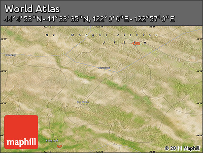 Satellite Map of the Area around 44° 19' 14" N, 122° 28' 29" E