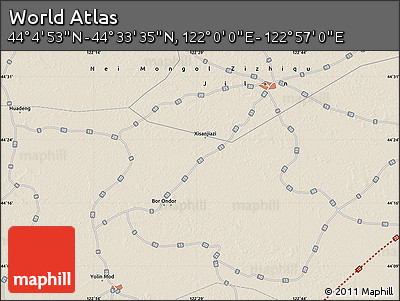 Shaded Relief Map of the Area around 44° 19' 14" N, 122° 28' 29" E