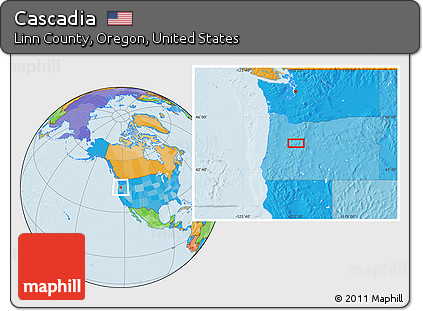 Political Location Map of Cascadia