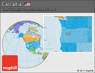 Political Location Map of Cascadia