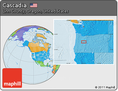 Political Location Map of Cascadia