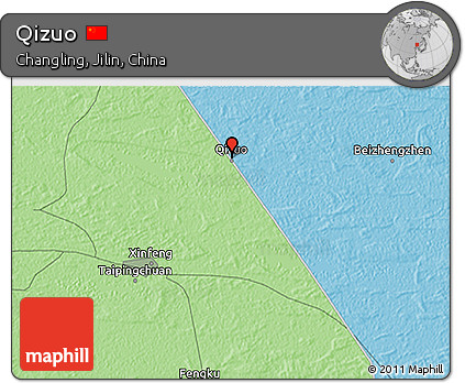 Political 3D Map of Qizuo
