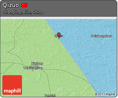 Political 3D Map of Qizuo
