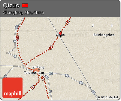 Shaded Relief Map of Qizuo