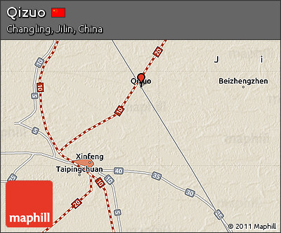 Shaded Relief Map of Qizuo