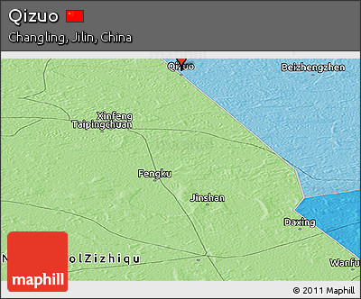 Political Panoramic Map of Qizuo