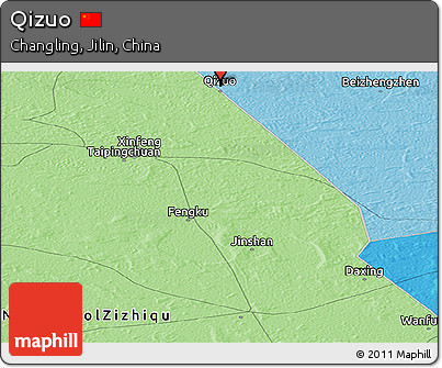 Political Panoramic Map of Qizuo