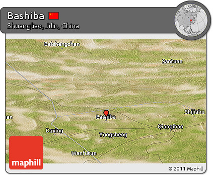 Satellite Panoramic Map of Bashiba
