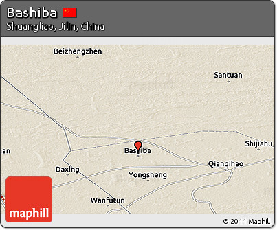 Shaded Relief Panoramic Map of Bashiba