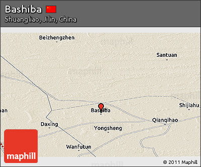 Shaded Relief Panoramic Map of Bashiba