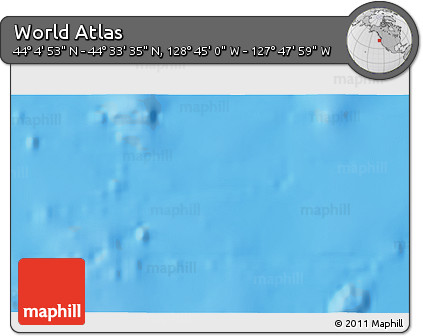 Physical 3D Map of the Area around 44° 19' 14" N, 128° 16' 30" W