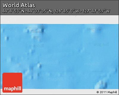Physical 3D Map of the Area around 44° 19' 14" N, 128° 16' 30" W