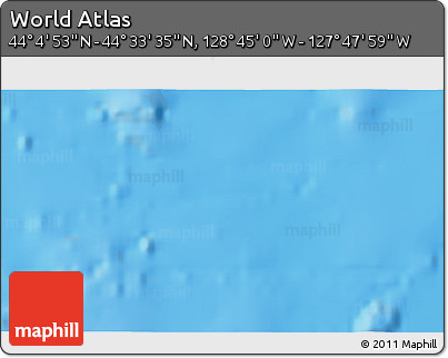 Physical 3D Map of the Area around 44° 19' 14" N, 128° 16' 30" W