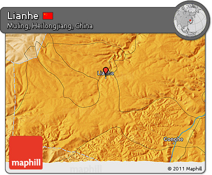 Political 3D Map of Lianhe