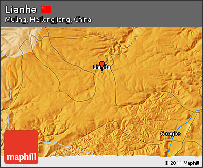 Political 3D Map of Lianhe