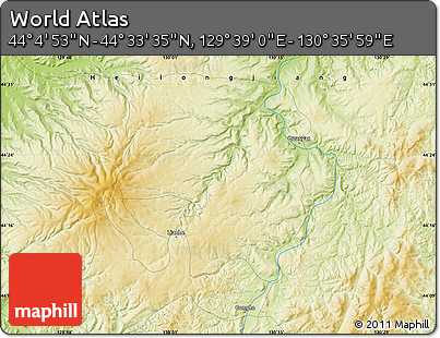 Physical Map of the Area around 44° 19' 14" N, 130° 7' 30" E