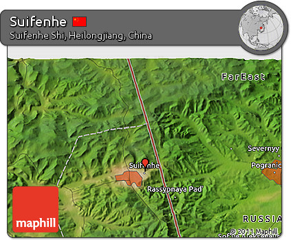 Satellite 3D Map of Suifenhe