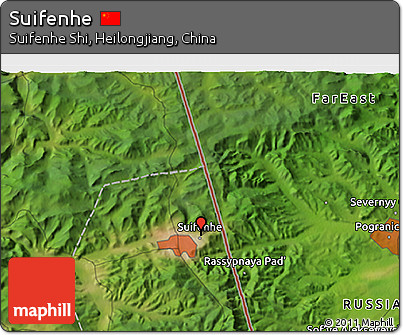 Satellite 3D Map of Suifenhe