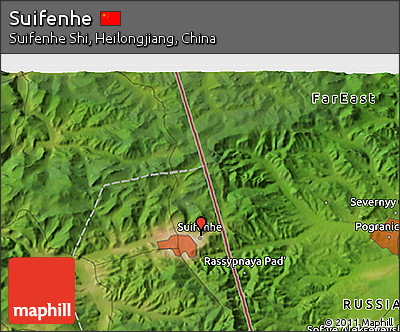 Satellite 3D Map of Suifenhe