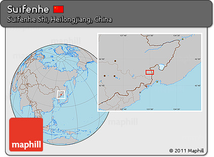Gray Location Map of Suifenhe