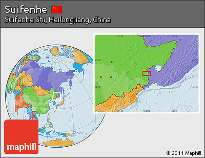 Political Location Map of Suifenhe