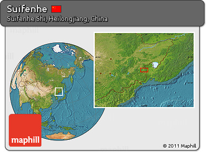 Satellite Location Map of Suifenhe