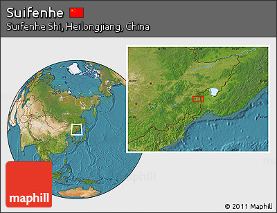 Satellite Location Map of Suifenhe