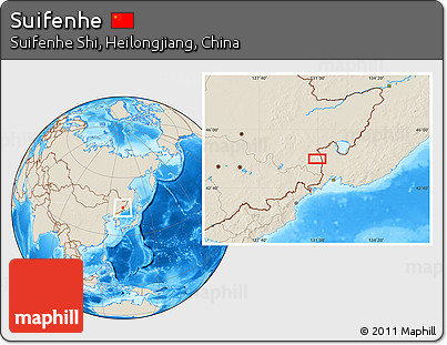 Shaded Relief Location Map of Suifenhe