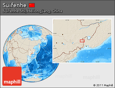 Shaded Relief Location Map of Suifenhe