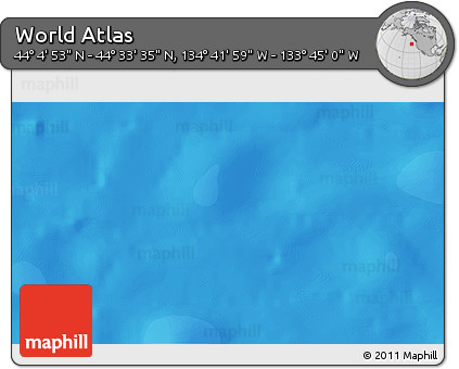 Political 3D Map of the Area around 44° 19' 14" N, 134° 13' 29" W