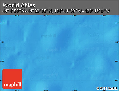 Physical Map of the Area around 44° 19' 14" N, 134° 13' 29" W