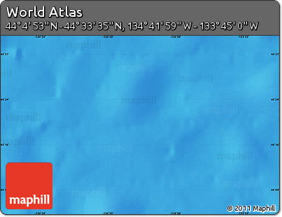 Physical Map of the Area around 44° 19' 14" N, 134° 13' 29" W
