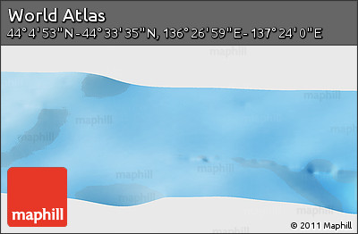 Physical Panoramic Map of the Area around 44° 19' 14" N, 136° 55' 30" E