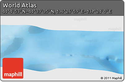 Physical Panoramic Map of the Area around 44° 19' 14" N, 136° 55' 30" E