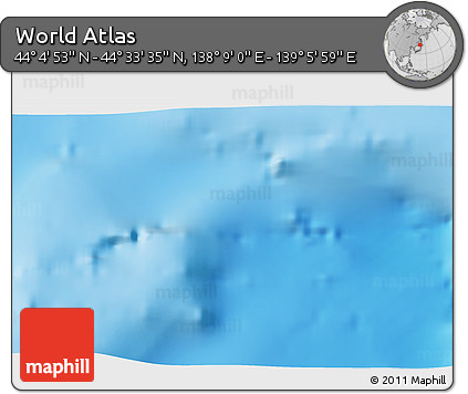 Physical 3D Map of the Area around 44° 19' 14" N, 138° 37' 30" E