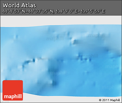 Physical 3D Map of the Area around 44° 19' 14" N, 138° 37' 30" E