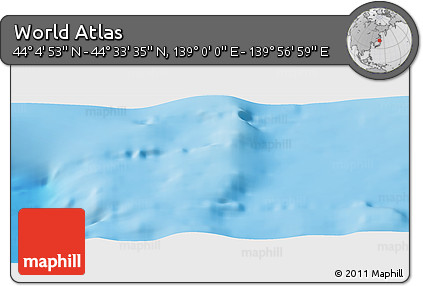 Physical Panoramic Map of the Area around 44° 19' 14" N, 139° 28' 29" E