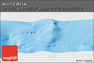 Physical Panoramic Map of the Area around 44° 19' 14" N, 139° 28' 29" E