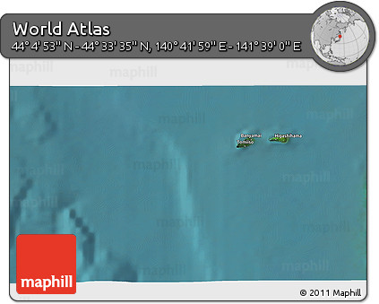 Satellite 3D Map of the Area around 44° 19' 14" N, 141° 10' 30" E