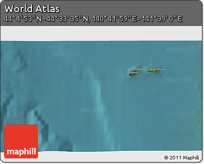 Satellite 3D Map of the Area around 44° 19' 14" N, 141° 10' 30" E