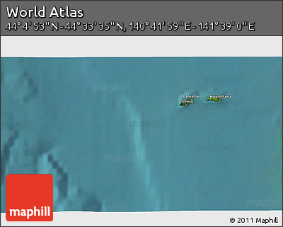 Satellite 3D Map of the Area around 44° 19' 14" N, 141° 10' 30" E
