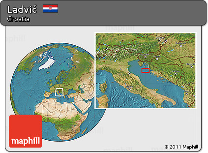 Satellite Location Map of Ladvić