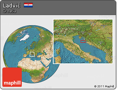 Satellite Location Map of Ladvić