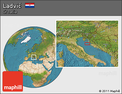 Satellite Location Map of Ladvić