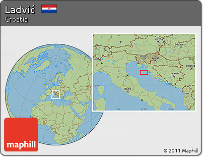 Savanna Style Location Map of Ladvić