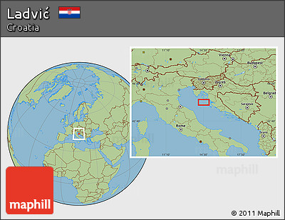 Savanna Style Location Map of Ladvić
