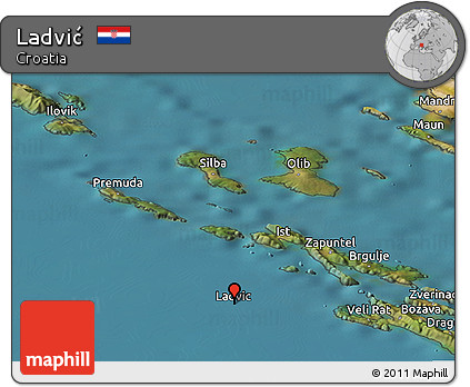 Satellite Panoramic Map of Ladvić