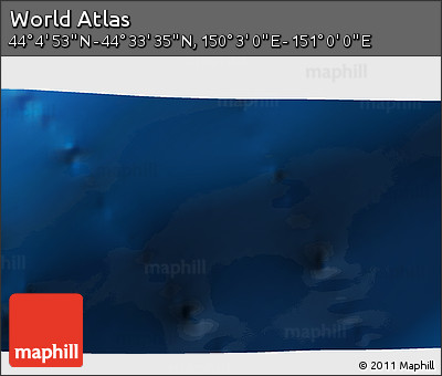 Physical 3D Map of the Area around 44° 19' 14" N, 150° 31' 30" E