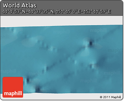 Satellite 3D Map of the Area around 44° 19' 14" N, 152° 13' 29" E