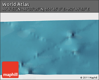 Satellite 3D Map of the Area around 44° 19' 14" N, 152° 13' 29" E